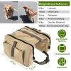 Pet Dog Backpack Hound Hiking Camping Saddle Bag Cotton Canvas For Medium Large Dog - Yellow