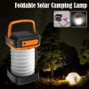 Portable USB Rechargeable Foldable/Retractable Solar Camping Lamp; Multi-Functional LED Light For Hiking; Fishing; Hunting - Orange