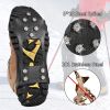 Ice Snow Grips Cleats For Shoes And Boots; Traction Cleat For Winter Outdoor Fishing; Mountaineering - Black - L