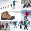 Ice Snow Grips Cleats For Shoes And Boots; Traction Cleat For Winter Outdoor Fishing; Mountaineering - Black - L