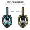 Full Face Snorkel Mask with Optional HD 1080P Action Sports Camera - Mask Only - Turquoise