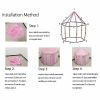 Outdoor Indoor Portable Folding Princess Castle Tent Kids Children Funny Play Fairy House Kids Play Tent(LED Star Lights) - Pink