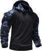 Men's Camouflage Army Tactical T-Shirts Military Shirts Long Sleeve Outdoor T-Shirts Athletic Hoodies - Black-M