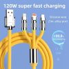 3.3ft 120W 3-In-1 Multi Fast Charging Nylon Braided Cable; USB Charger Cord With 3 Different Ports (Type C/Micro/Lightning) - 3.3ft/blue