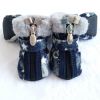 Pet Booties Set, 4 PCS Warm Winter Snow Stylish Shoes, Skid-Proof Anti Slip Sole Paw Protector with Zipper Star Design - white - M