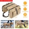 Pet Dog Backpack Hound Hiking Camping Saddle Bag Cotton Canvas For Medium Large Dog - Yellow