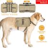 Pet Dog Backpack Hound Hiking Camping Saddle Bag Cotton Canvas For Medium Large Dog - Yellow