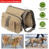 Pet Dog Backpack Hound Hiking Camping Saddle Bag Cotton Canvas For Medium Large Dog - Yellow