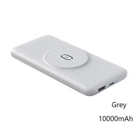 Magnetic Wireless Charging Treasure Back Clip Power Bank (Color: Grey)