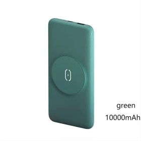 Magnetic Wireless Charging Treasure Back Clip Power Bank (Color: Green)