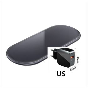 Desktop two-in-one wireless charger (Option: Grey US PLUG)