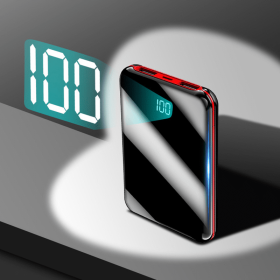 Mini LCD display power bank (Option: Red-10000mAh)