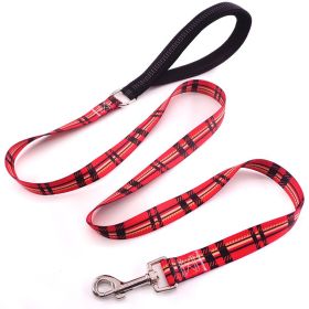 Flower training dog pet supplies printed dog leash (Option: Red box)