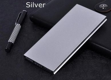 USB charging treasure with LED light (Option: Silver-8000mAh)