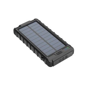 New solar wireless power bank Outdoor PD fast charging ultra-large capacity 20000 mAh power bank (Color: Black)