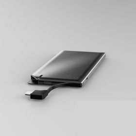 Ultra-thin Power Bank Comes With Line Portable Card Type Graphene (Option: Black-For Android)