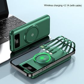 66W Comes With 3 Wires Super Fast Charge 20000mAh Power Bank Large Capacity Mobile Power (Option: Green-40000mAh)