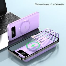 66W Comes With 3 Wires Super Fast Charge 20000mAh Power Bank Large Capacity Mobile Power (Option: Purple B-40000mAh)