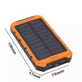 Solar Portable Power Source Three-proof Private Model Large Capacity (Option: Orange-8000 10000mAh)