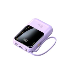 With Cable Power Bank 66W Bidirectional Super Fast Charge (Option: Purple-20000 MA)