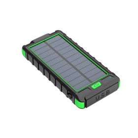 New solar wireless power bank Outdoor PD fast charging ultra-large capacity 20000 mAh power bank (Color: Green)