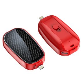 Mini Emergency Solar Charging Unit Portable Wireless Power Supply (Option: Apple Interface Red-1200 MA)