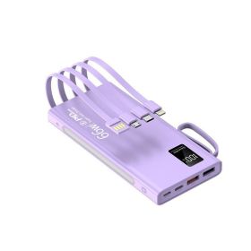 66W Comes With 3 Wires Super Fast Charge 20000mAh Power Bank Large Capacity Mobile Power (Option: Purple-40000mAh)