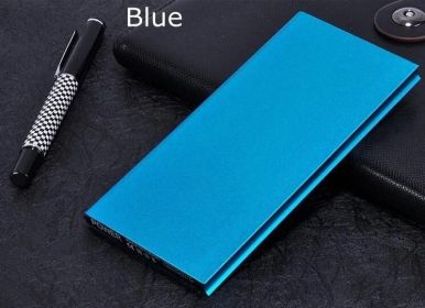 USB charging treasure with LED light (Option: Blue-8000mAh)