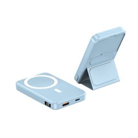 Magnetic Suction Wireless Charging Treasure Large Capacity Folding Bracket Mobile Power Supply (Option: A271 Far Feng LAN 22.5W10000)