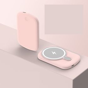 Fast Charging Compact And Portable Magnetic Wireless Power Bank (Option: Pink-10000mAh)