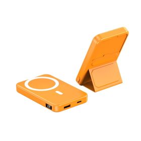 Magnetic Suction Wireless Charging Treasure Large Capacity Folding Bracket Mobile Power Supply (Option: A271 Orange 22.5W10000)