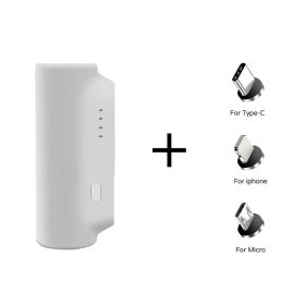 Magnetic Absorbing Capsule Charging Baoying Emergency 5000 MA (Option: White-3Connector)