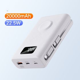 Wireless 7 Charger Head Bracket Mobile Power Supply (Option: White-20000Mah)