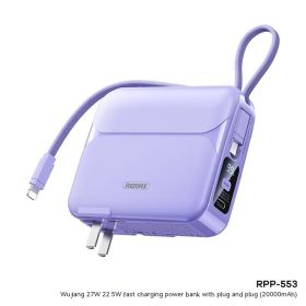 45W With Cable Fast Charge Mobile Power Portable (Option: RPP553 Purple-20000 MA)