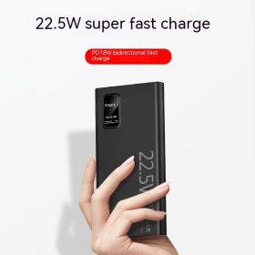 Two-way Fast Charge Power Bank Large Capacity Portable Ultra-thin Portable Power Source (Option: Black Super Fast Charge-20000 MA)