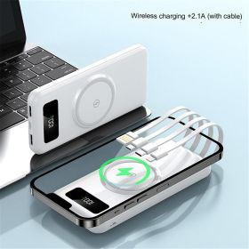 66W Comes With 3 Wires Super Fast Charge 20000mAh Power Bank Large Capacity Mobile Power (Option: White B-40000mAh)