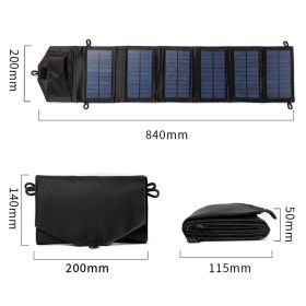 Solar Charging Board Panel Outdoor Power Bank Portable (Option: 30WBlack)